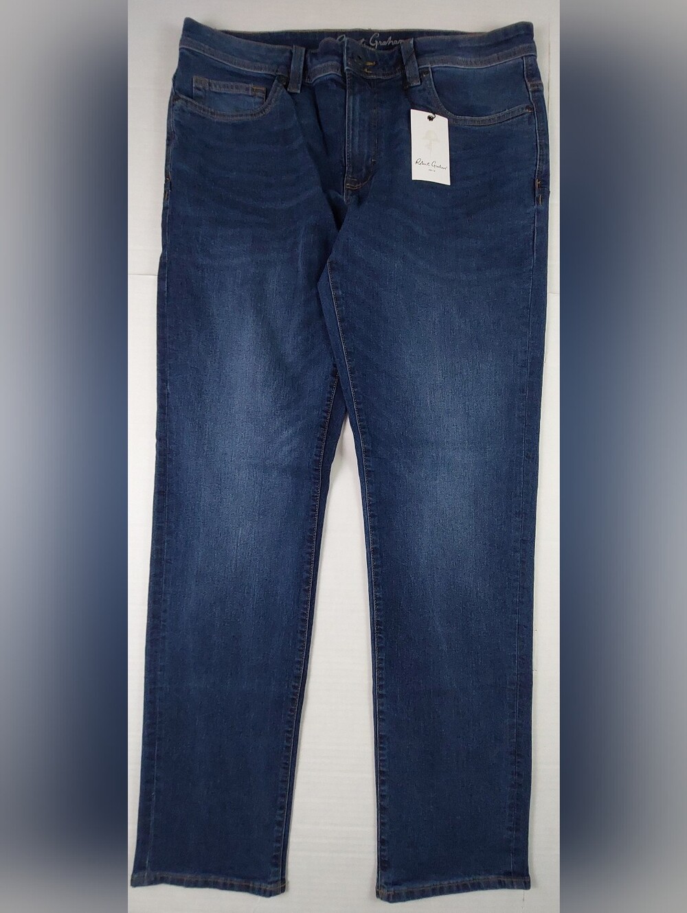 Robert Graham Lance Jeans Mens Size 34(36)x34 Indigo Blue Denim NWT $168.00